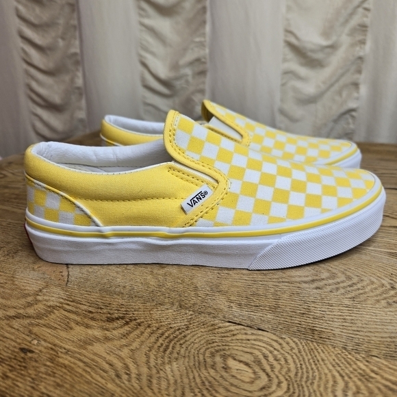 Vans Other - Vans Classic Slip On Checkerboard Shoe Yellow Size Juniors 4 boys / 5.5 women